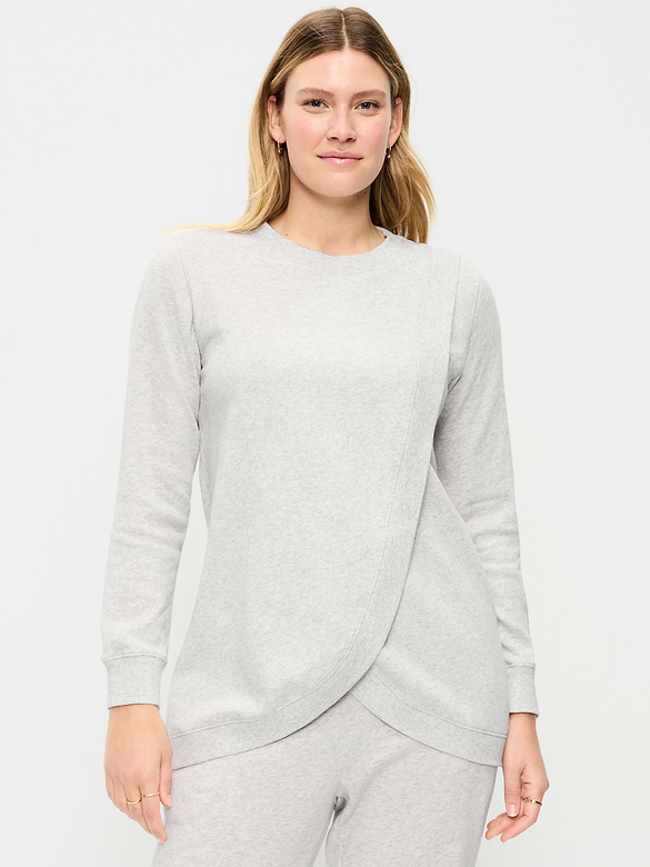 Maternity SoComfy Crossover Nursing Tunic Sweatshirt