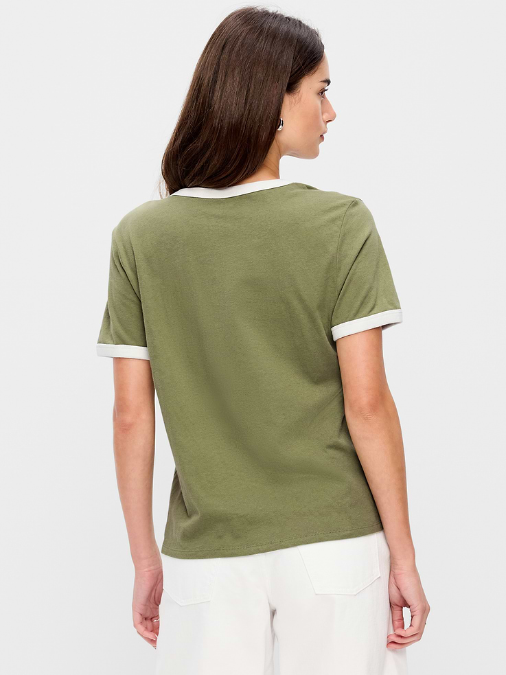 Image number 2 showing, EveryWear Crew-Neck Graphic Ringer T-Shirt