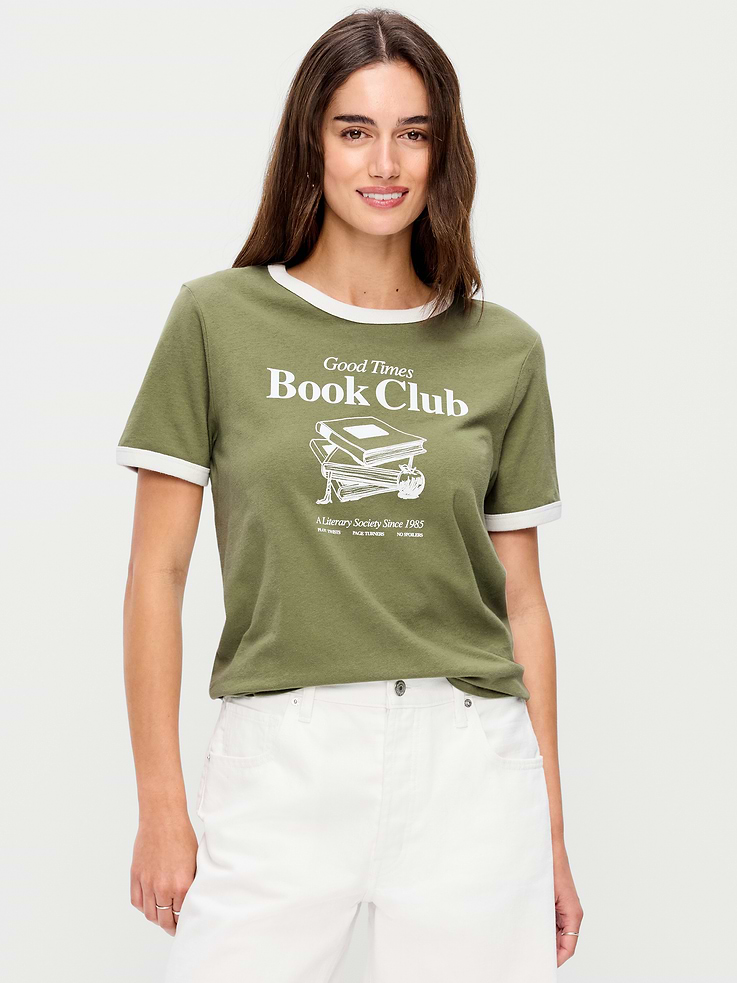 Image number 1 showing, EveryWear Crew-Neck Graphic Ringer T-Shirt
