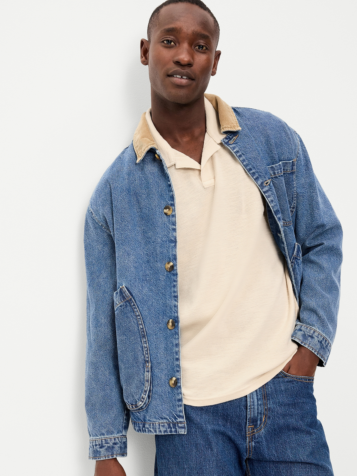 Textured Waffle-Knit Polo | Old Navy