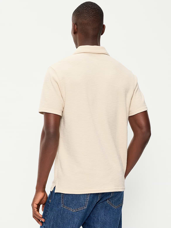 Polo texturé en tricot gaufré