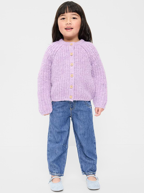 Pull Pull-On Barrel-Leg Jeans for Toddler Girls on clearance at Old Navy — 50% off