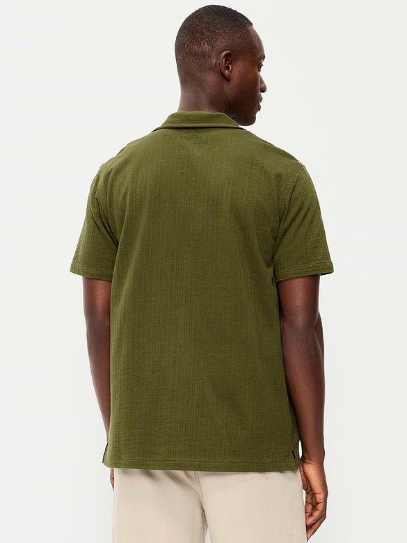 Short-Sleeve Textured Camp Shirt