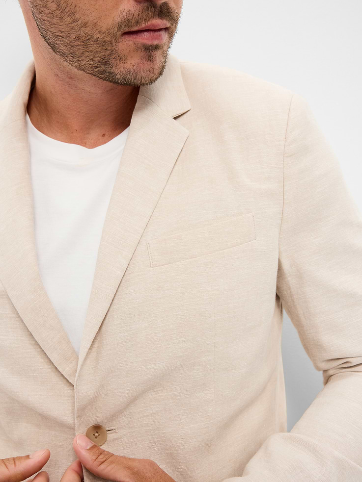 Image number 4 showing, Relaxed Unlined Linen-Blend Blazer