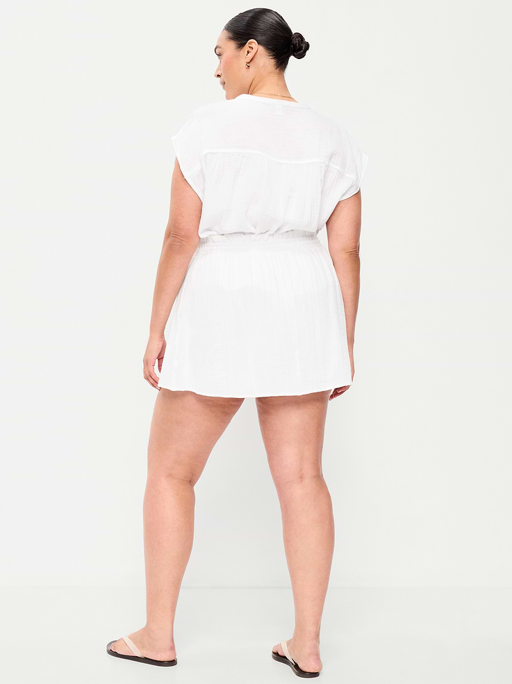 Image number 6 showing, Crinkle Gauze Ruffle Waist Mini Skort