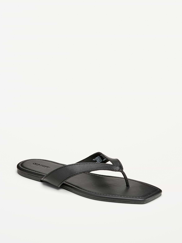 Square-Toe Flip-Flops for Women