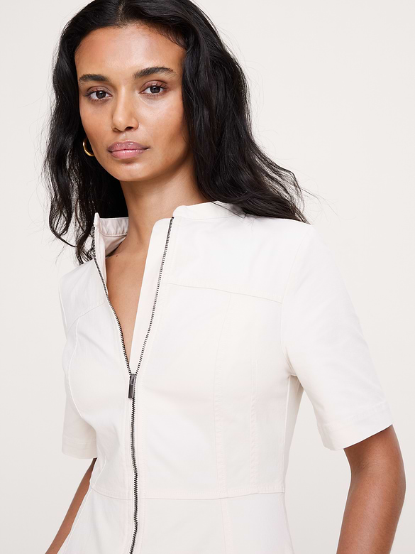 Robe en toile de coton à glissière
