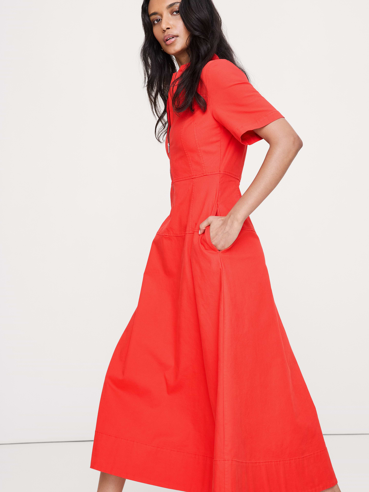 Image number 6 showing, Cotton Canvas Zip-Front Dress