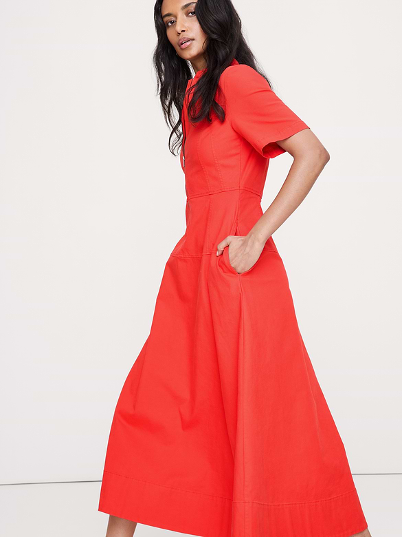 Robe en toile de coton à glissière