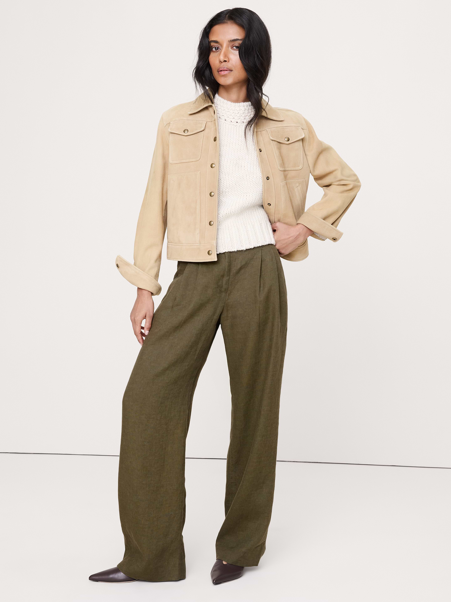 L'image numéro 1 présente Pantalon à jambe large en lin Soho