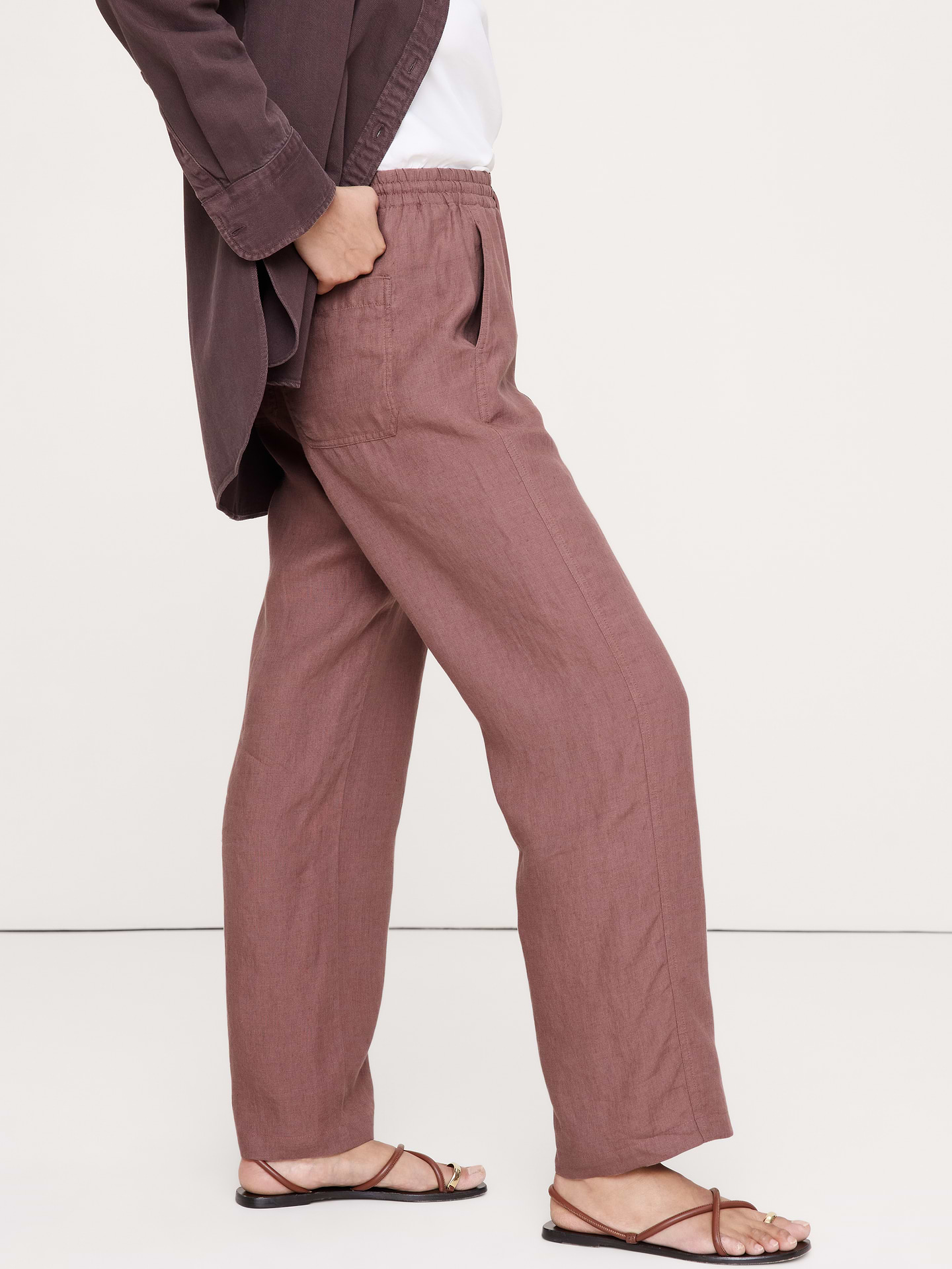Image number 8 showing, The Getaway Straight-Leg Pull-On Pant in Linen