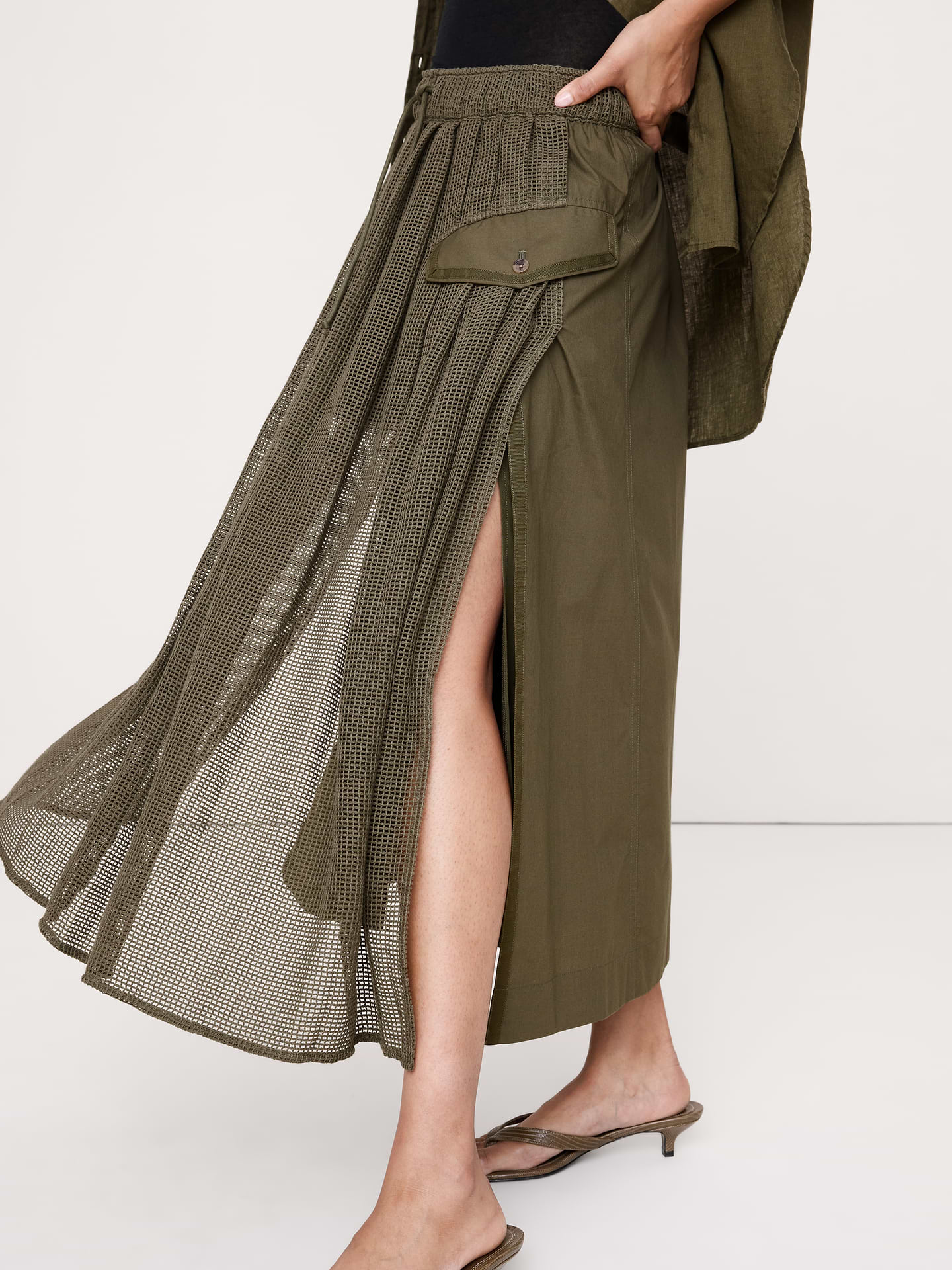Image number 5 showing, Mixed Media Utility Skirt