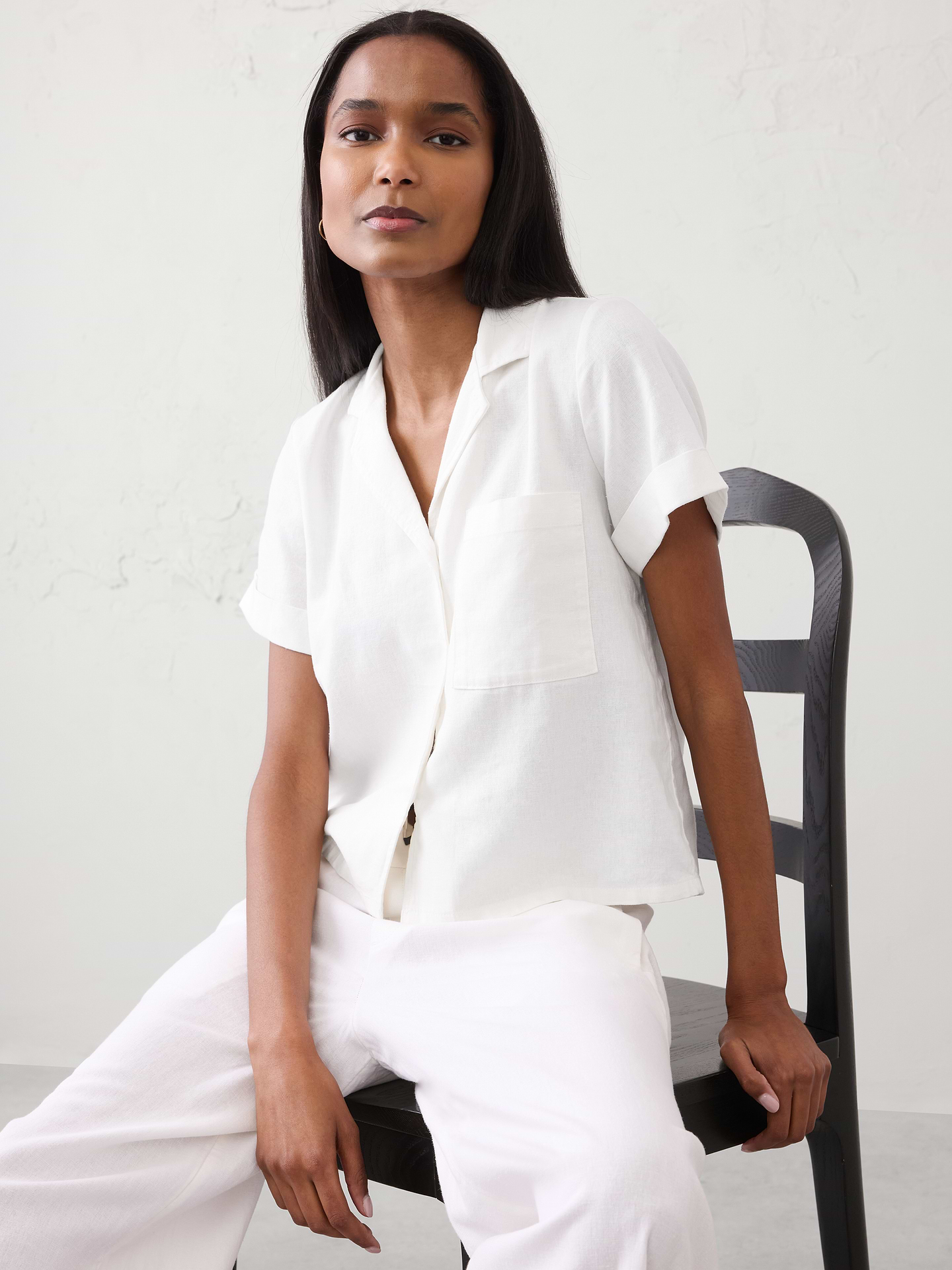 Image number 1 showing, Linen-Blend Shirt