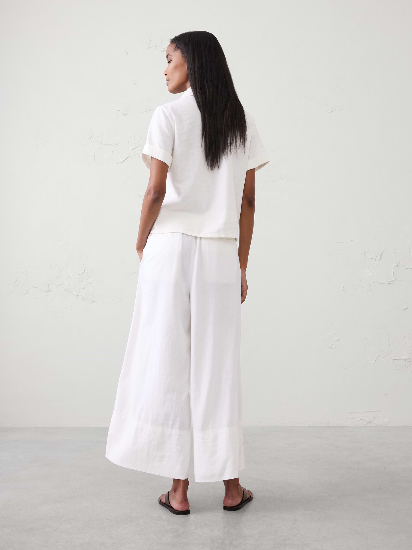 Image number 8 showing, Anyday Wide-Leg High-Rise Linen-Blend Cropped Pant