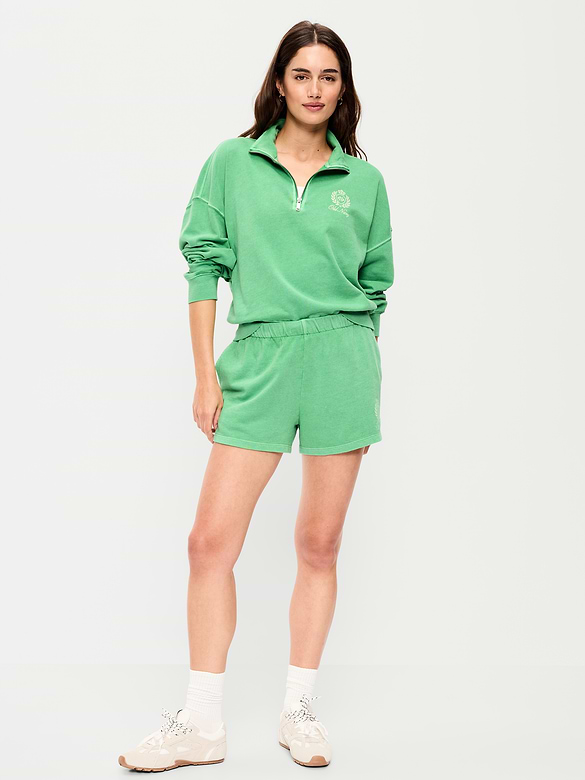 High-Waisted Loose Logo Shorts -- 3-inch inseam