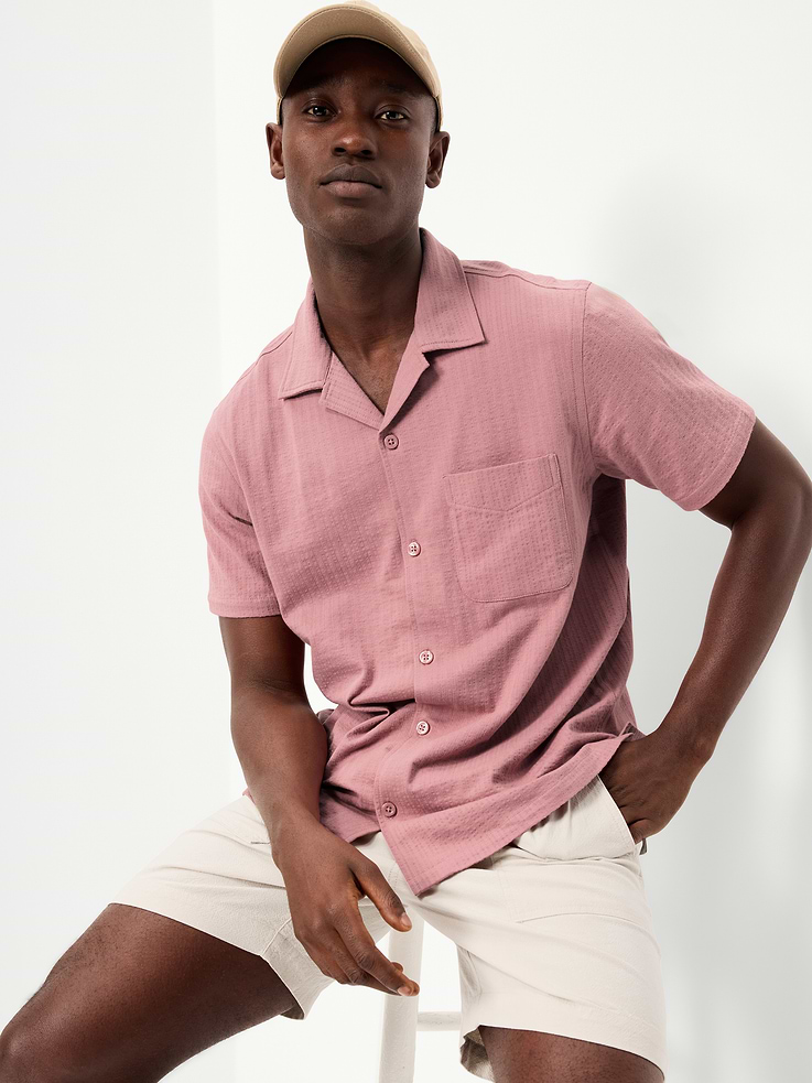 Image number 3 showing, Short-Sleeve Textured Camp Shirt