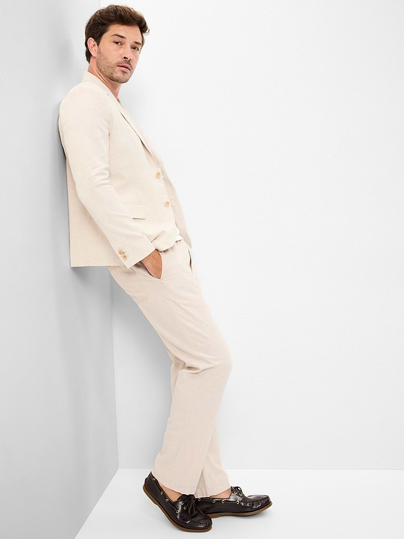 Relaxed Unlined Linen-Blend Blazer
