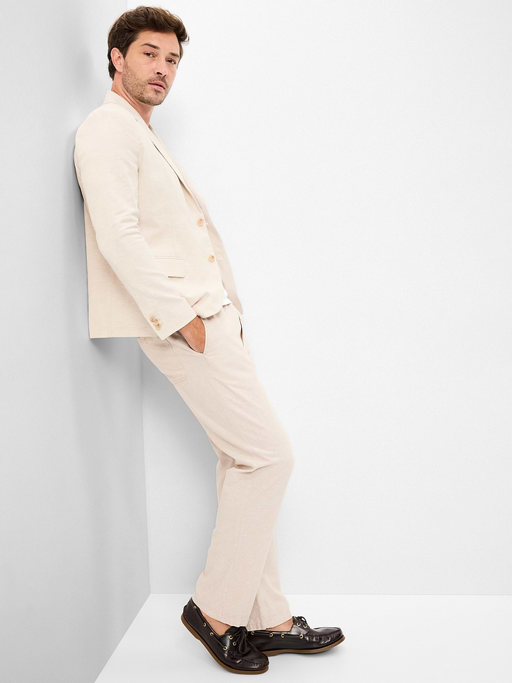 Image number 3 showing, Relaxed Unlined Linen-Blend Blazer