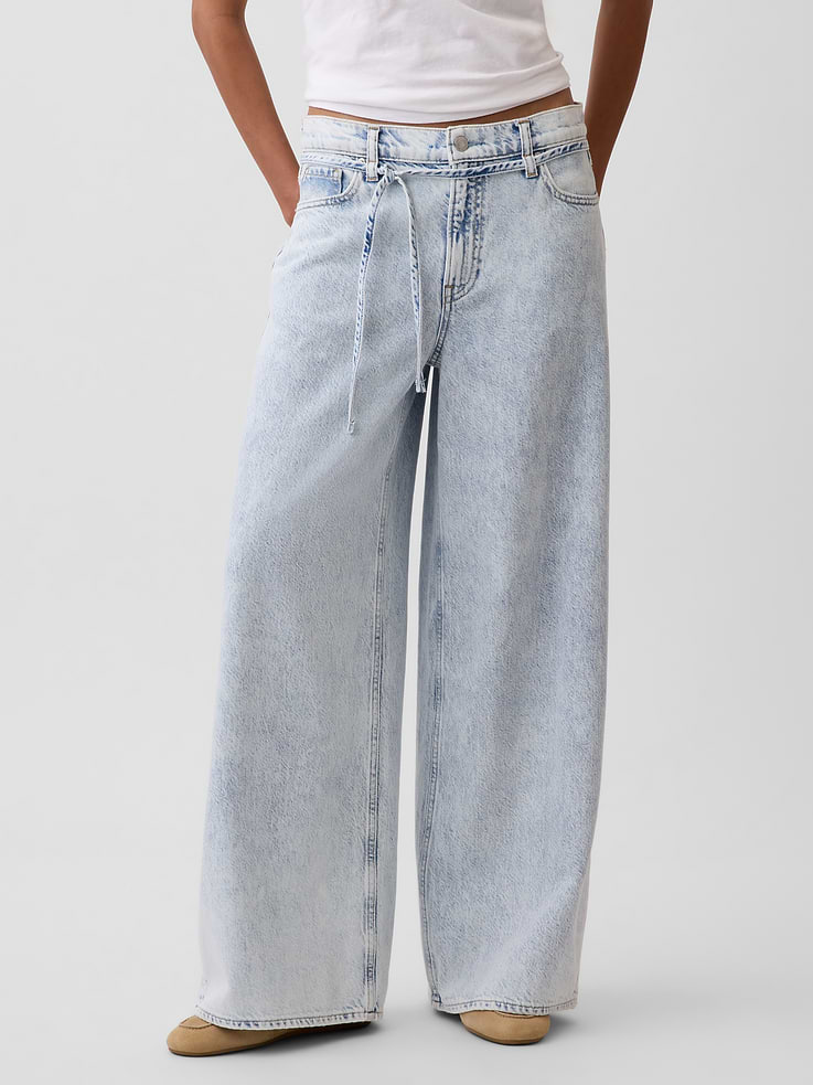 Image number 2 showing, Mid Rise UltraSoft Baggy Micro Belt Jeans