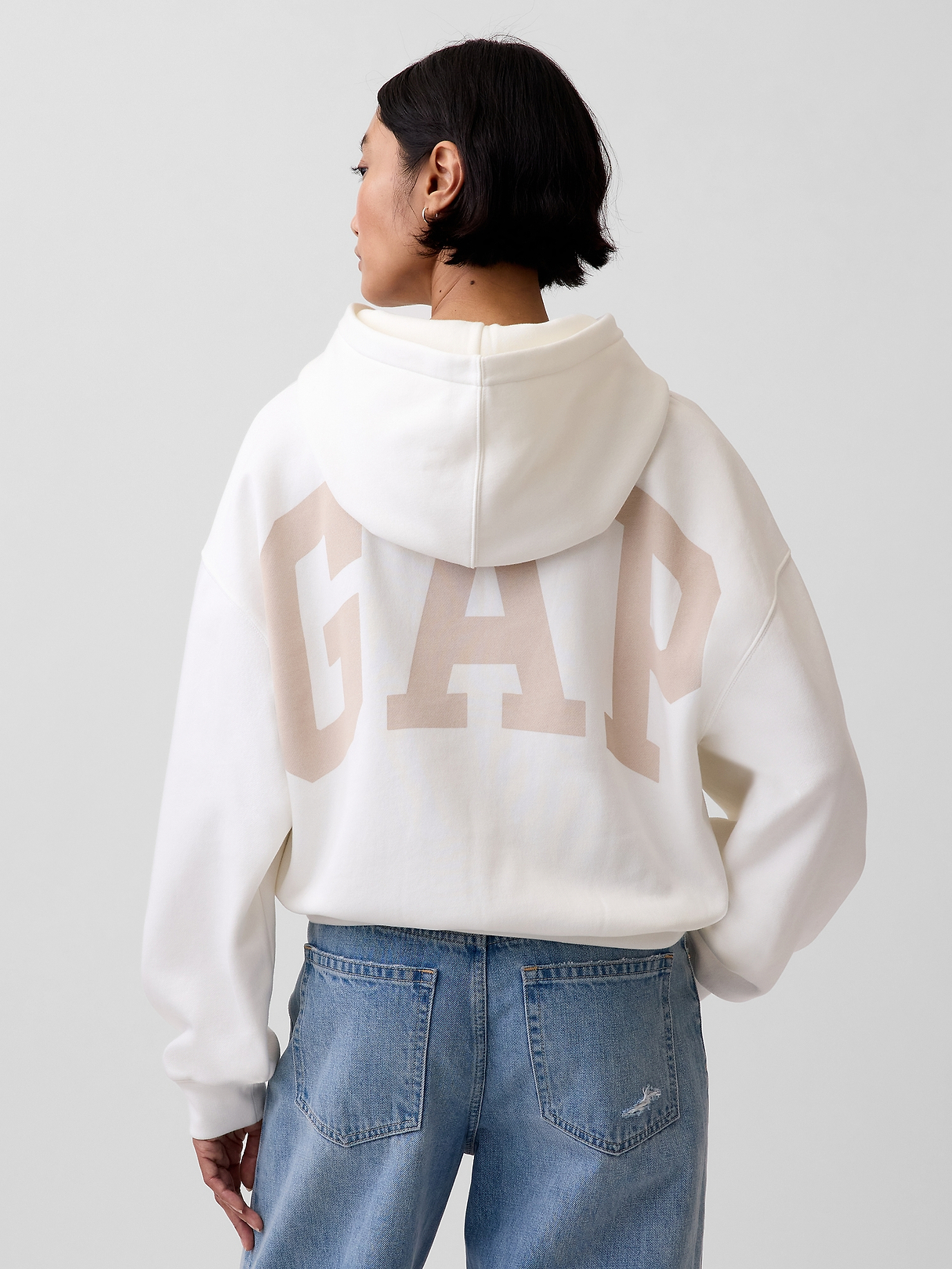VintageSoft Oversized Crop Logo Hoodie | Gap