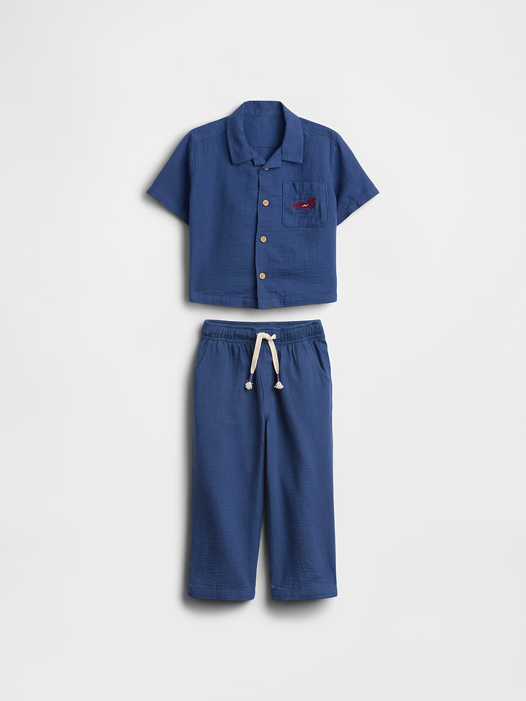Image number 2 showing, Baby & Toddler Cotton Gauze Outfit Set