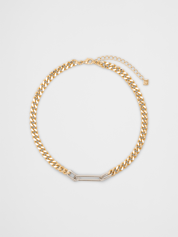 Two Tone Paperclip Necklace