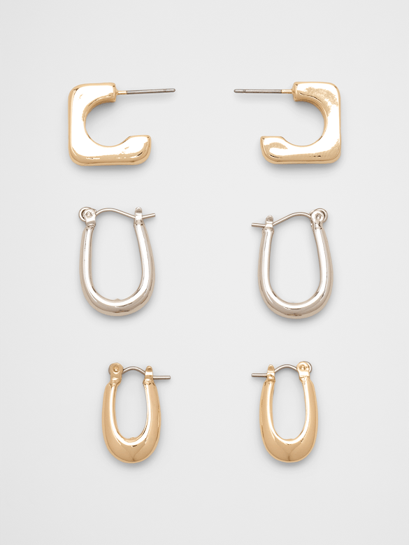 Mixed Metal Earrings (3 Pack)