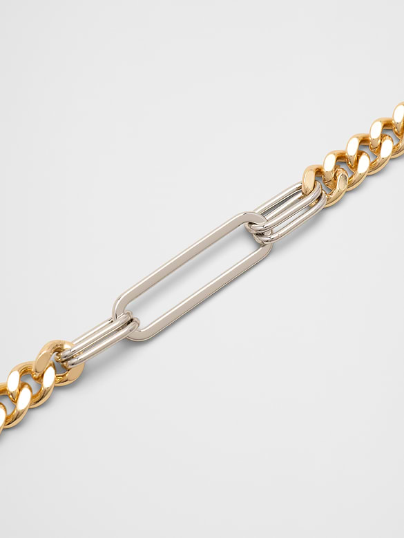 Two Tone Paperclip Necklace