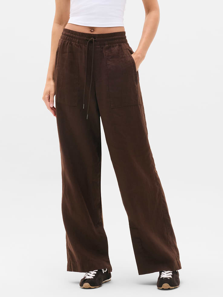 Image number 1 showing, Retreat Linen High Rise Wide Leg Pant