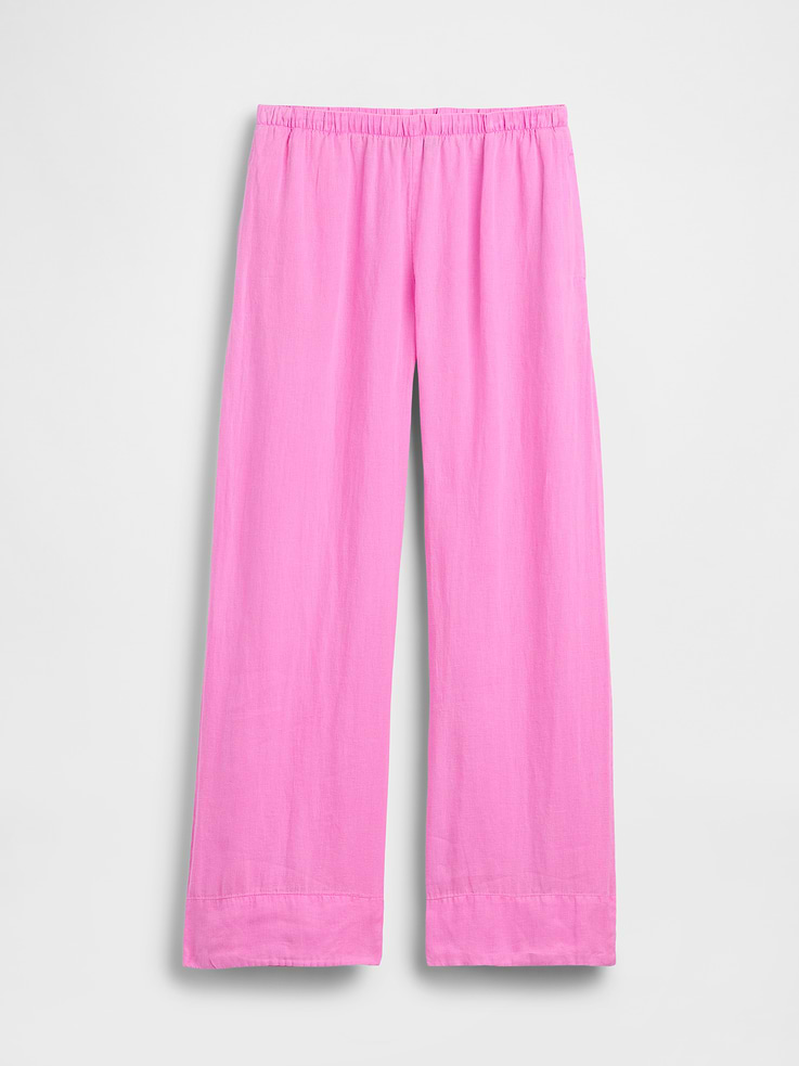 Image number 7 showing, Linen-Blend Easy Wide-Leg Pants