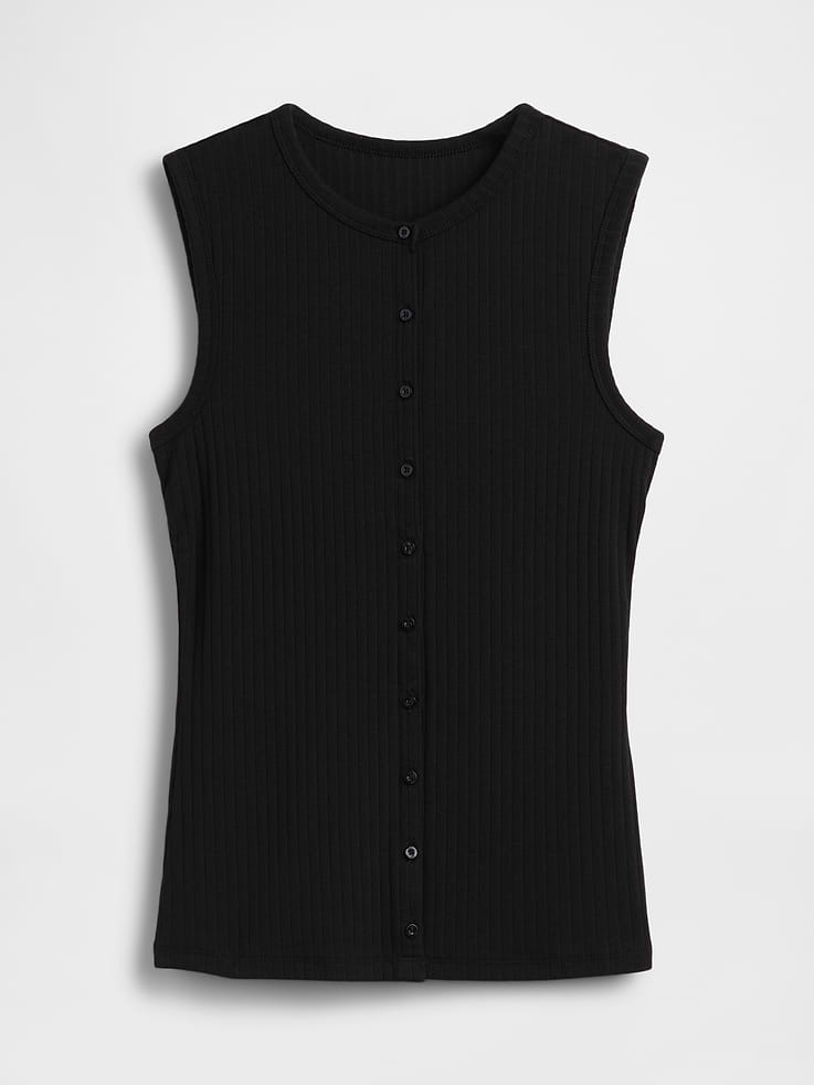 Image number 5 showing, Modern Wide Rib Button-Front Top