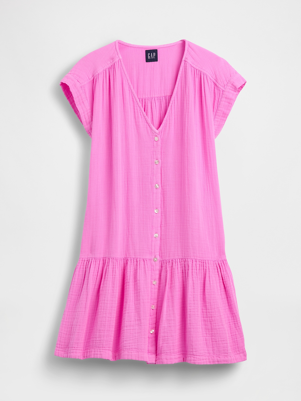 Cotton Gauze Drop-Waist Shirtdress | Gap