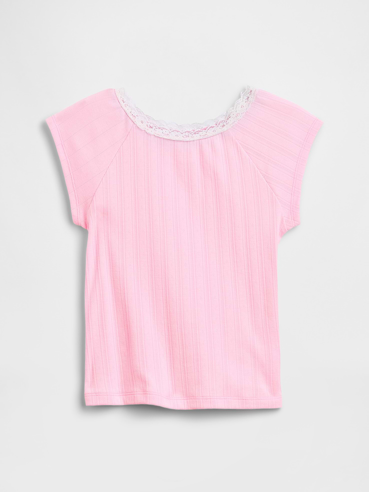Image number 1 showing, Kids Lace-Trim Baby T-Shirt