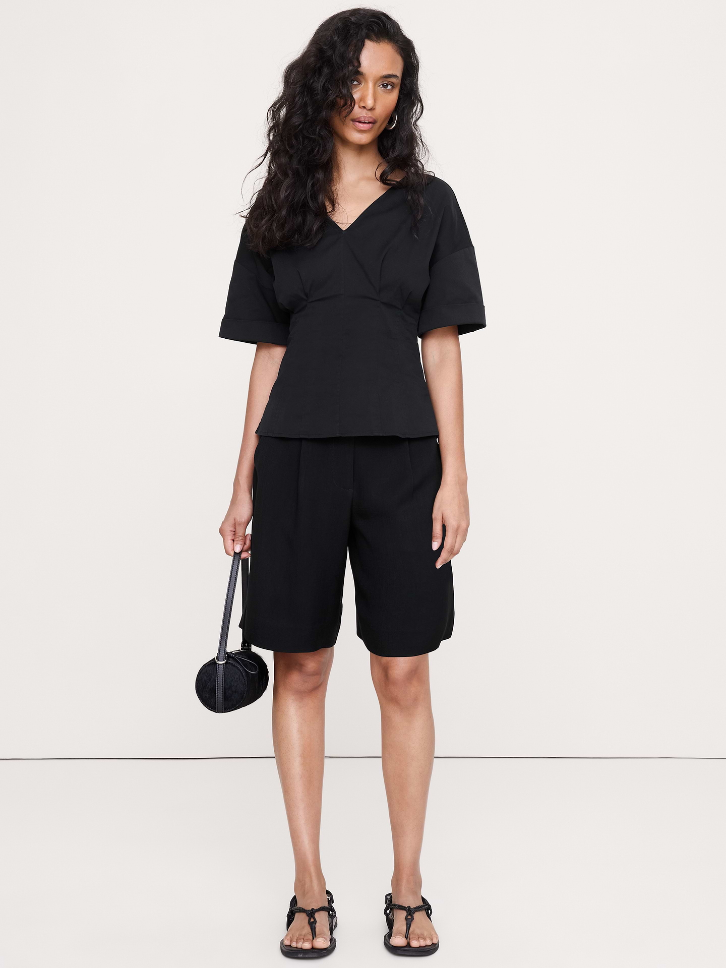 Image number 1 showing, Soft Cotton Fitted Waist Top