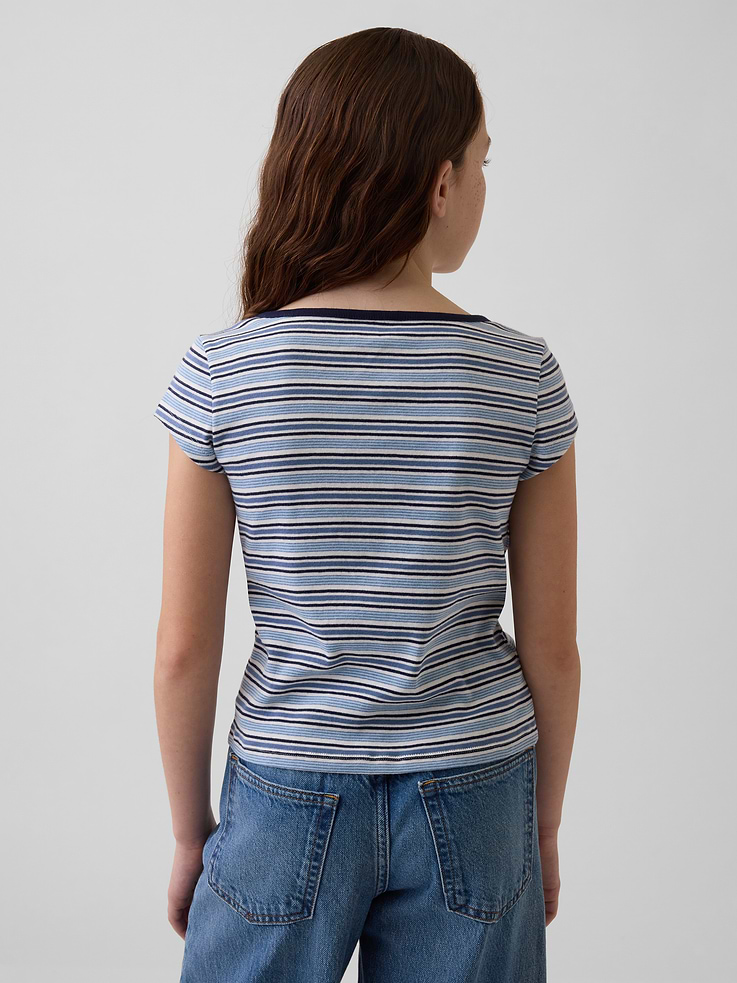 Image number 3 showing, Kids Cap-Sleeve Fitted T-Shirt
