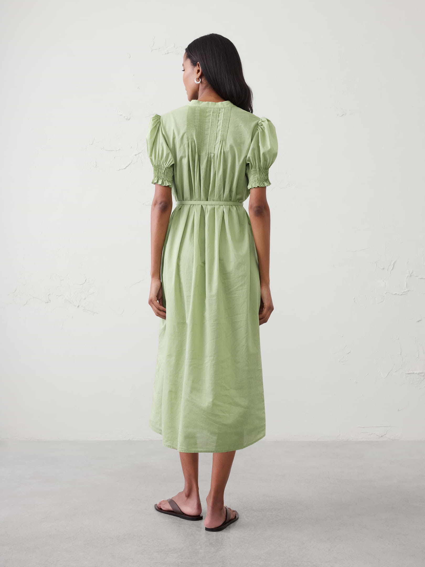 Voile Pintuck Midi Dress | Banana Republic Factory
