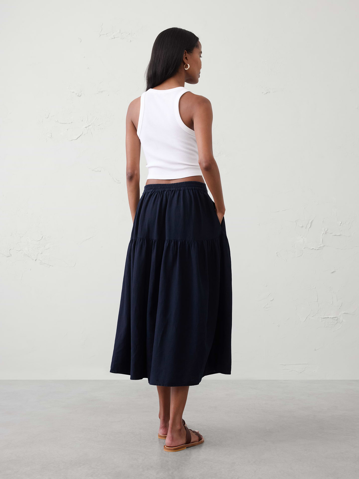 Image number 5 showing, Seersucker Tiered Midi Skirt