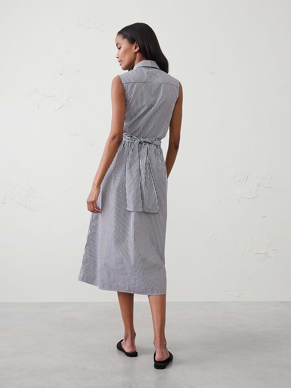 Poplin Wrapped Midi Shirtdress