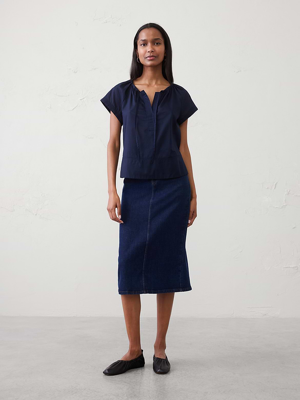 Shirred Popover Top