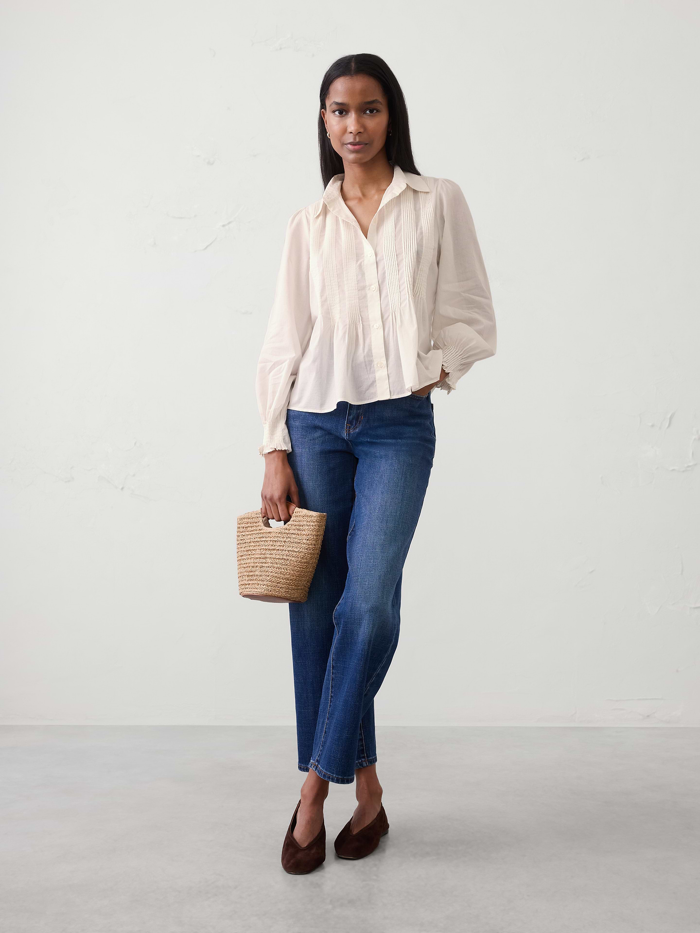 Image number 1 showing, Fine Pintuck Voile Shirt