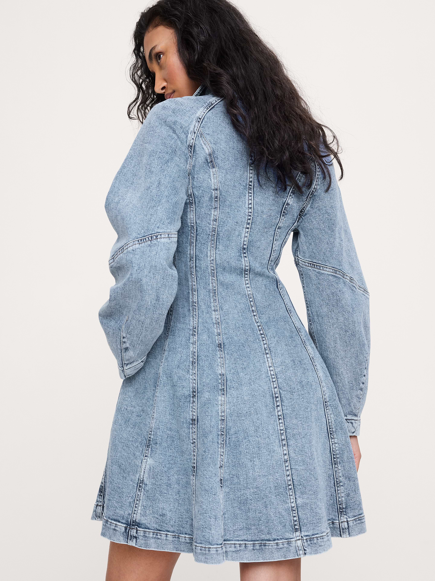 Image number 3 showing, Seamed Denim Mini Dress