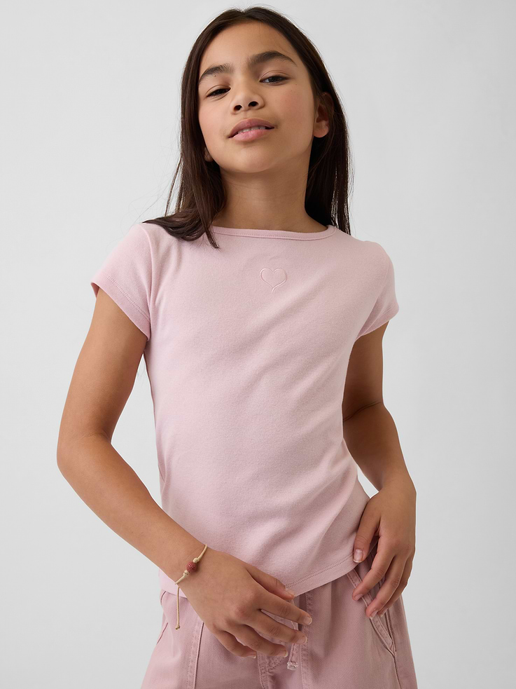Image number 1 showing, Kids Fitted Cap-Sleeve T-Shirt