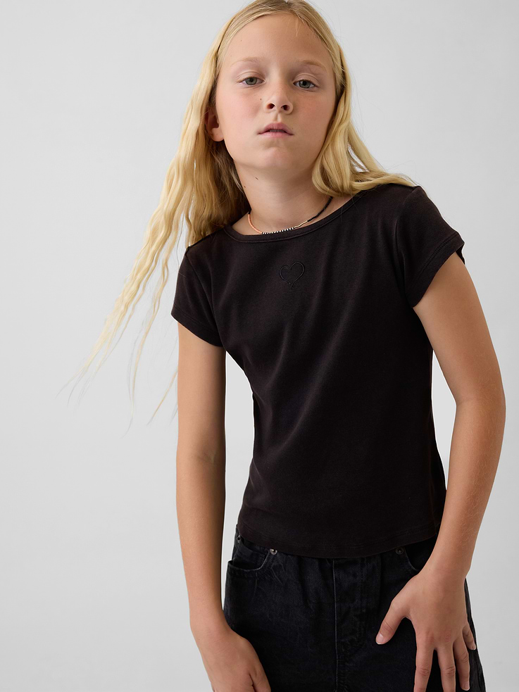 Image number 1 showing, Kids Fitted Cap-Sleeve T-Shirt