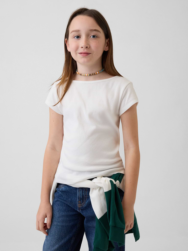 Image number 1 showing, Kids Fitted Cap-Sleeve T-Shirt