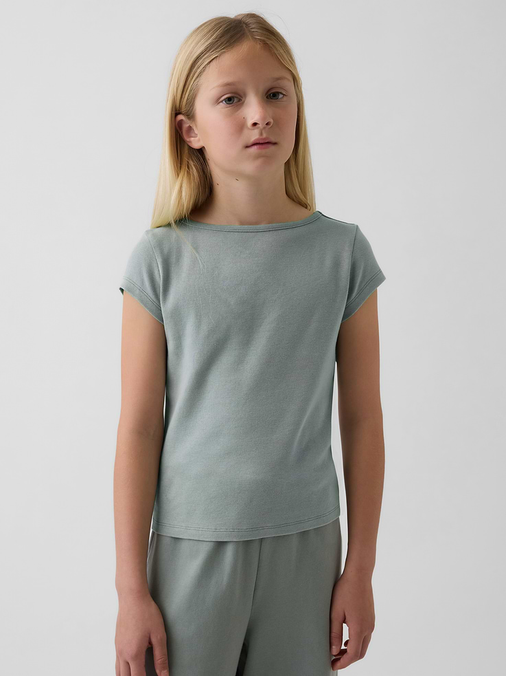 Image number 1 showing, Kids Fitted Cap-Sleeve T-Shirt