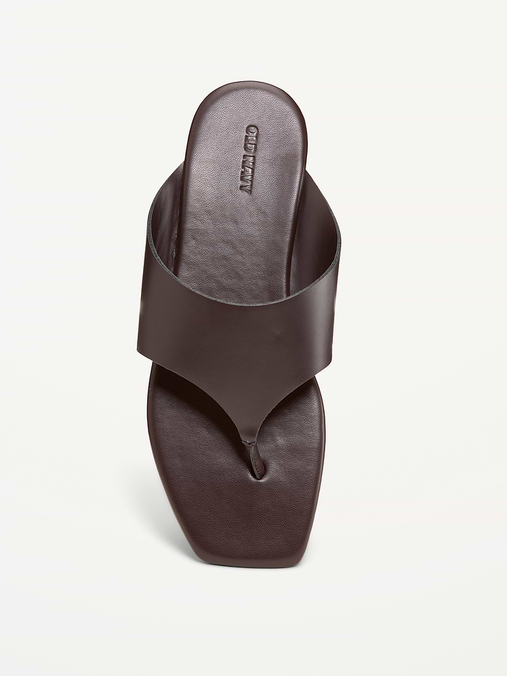 Image number 3 showing, Faux-Leather Wide Thong Sandal for Women