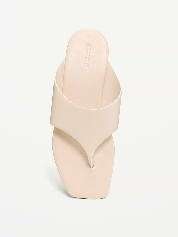 Image number 3 showing, Faux-Leather Wide Thong Sandal for Women