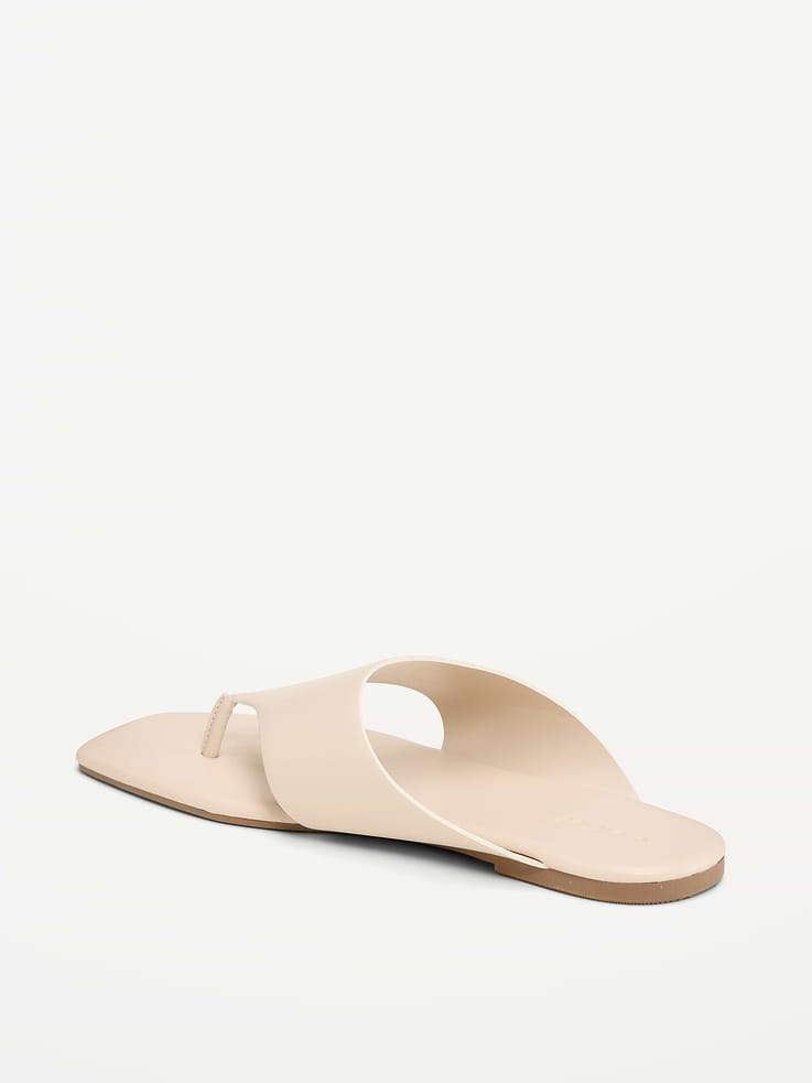 Image number 5 showing, Faux-Leather Wide Thong Sandal for Women