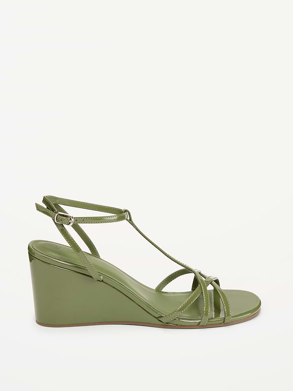 T-Strap Wedge Sandals for Women