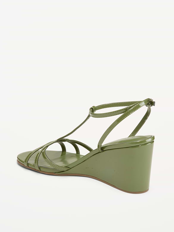 T-Strap Wedge Sandals for Women